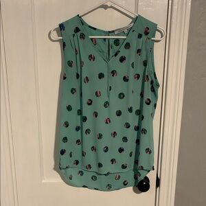Collective Concepts Mint Green Polka Dot Sleeveless Blouse